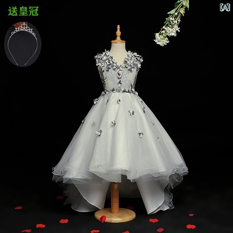 キッズ パーティードレス ジュニア ファッション 女の子 子供服 ガール 豪華感 かわいい プリンセス フラワーガール イベント 結婚式 誕生会 衣装 発表会