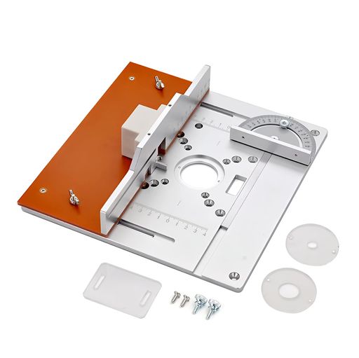 FTtool 【新型】 ルーターテーブルインサートプレート プッシュブロック マイターゲージガイド付き アルミ制 トリミング彫刻テーブル 効率アップ 目盛り付き DIY道具