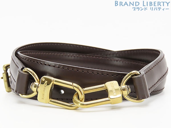 美品ルイヴィトンダミエ調整可能ショルダーストラップダークブラウンレザーJ00276