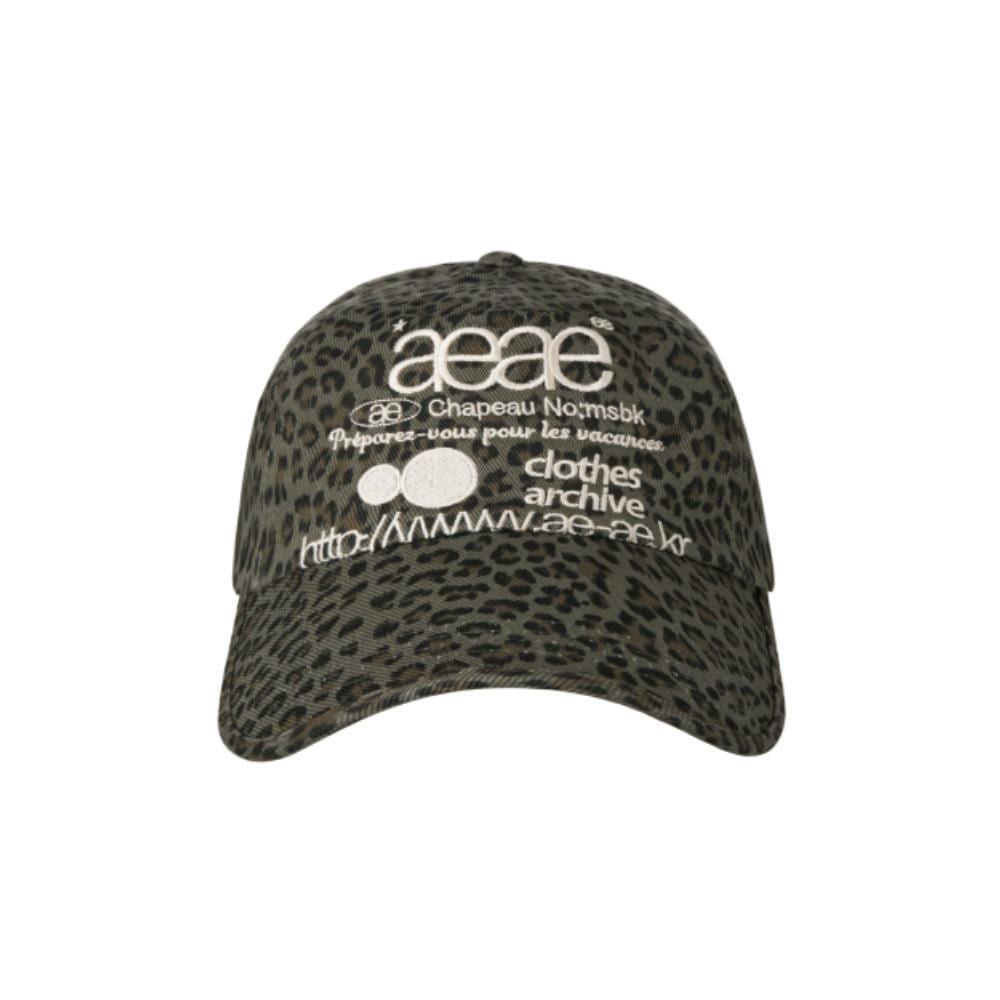 AEAE WEB LOGO LEOPARD CAP KHAKI AE44FUCA008KHA
