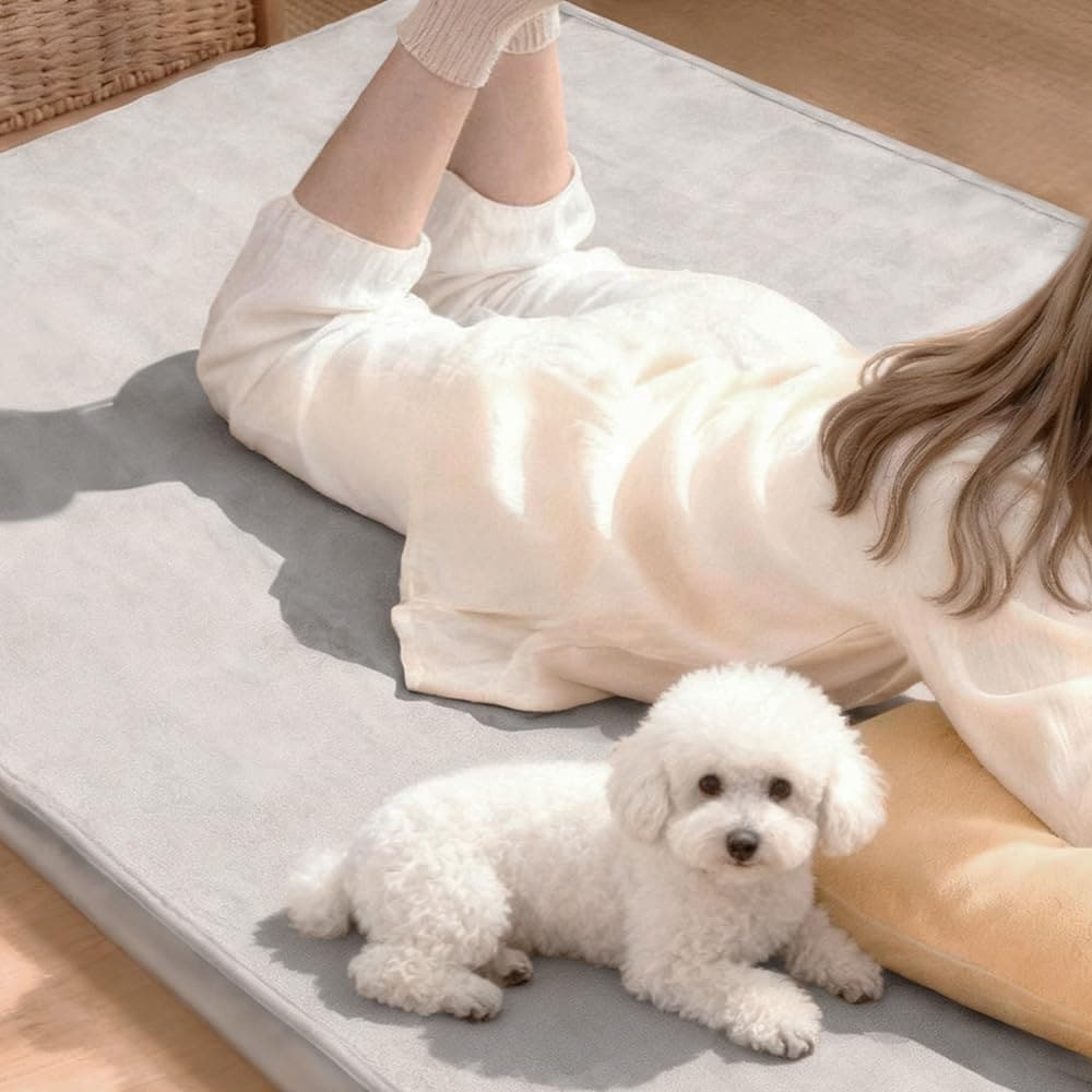 電気毛布 敷き 掛け シングル もこもこ ふわふわ ブランケット 9段階温度 9Hタイマー 洗える(敷き/グレー)