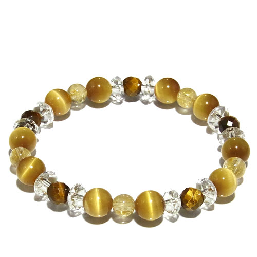 8mm 17cm 金運アップ ツキを呼び込む ゴールデンタイガーアイ 金針ルチルクォーツ