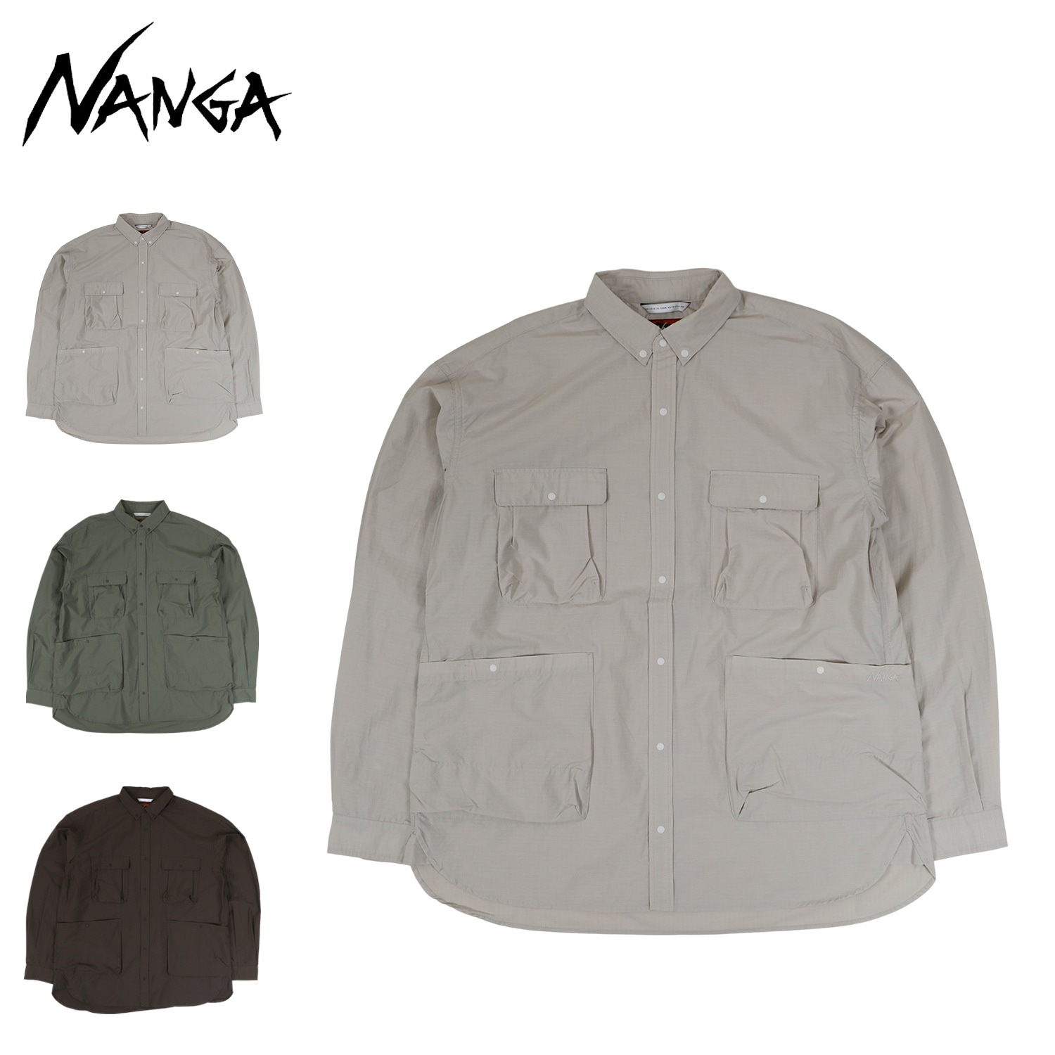 シャツ 長袖 ジャケット 軽アウター コットンナイロン リップストップ キャンプ メンズ NW2211-1H239