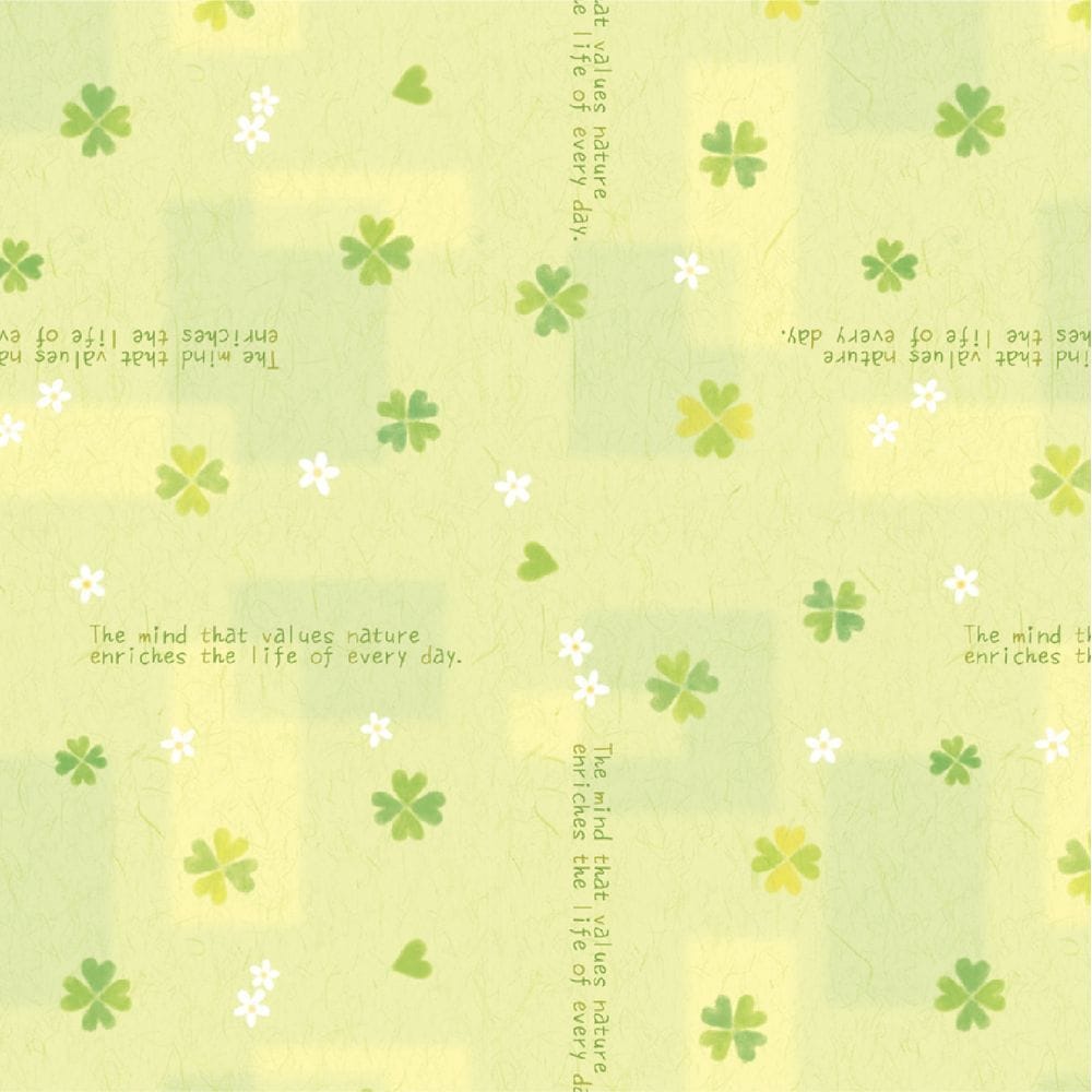 （まとめ買い）ササガワ 包装紙 花柄 ハッピークローバー 半才判 50枚入 49-1514 [x3]