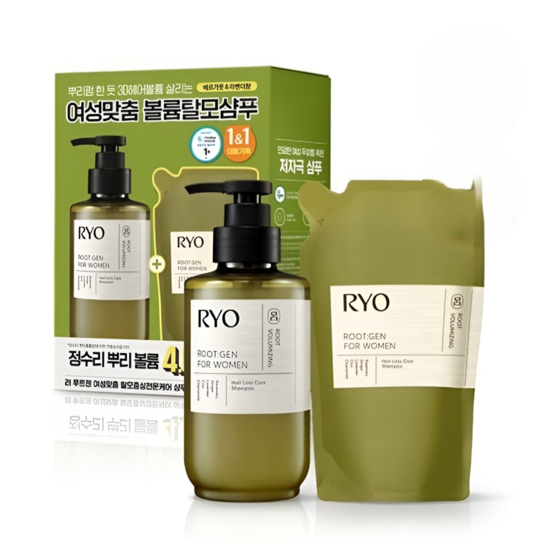 【リフィル100ml付き】 ルートジェン 女性用ボリュームスカルプシャンプー 353ml＋詰め替えセット／抜け毛・薄毛ケアに！