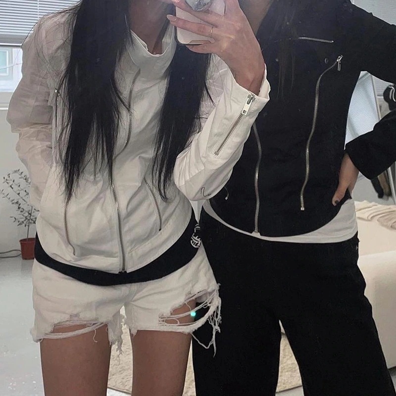 2024 秋 韓国 かわいい レディース アウター ブルゾン お出かけ ブラック ライトカーキ アウター長袖セクシートップスサイド冬カジュアルファッション系お出かけフル丈トラック 5,122円