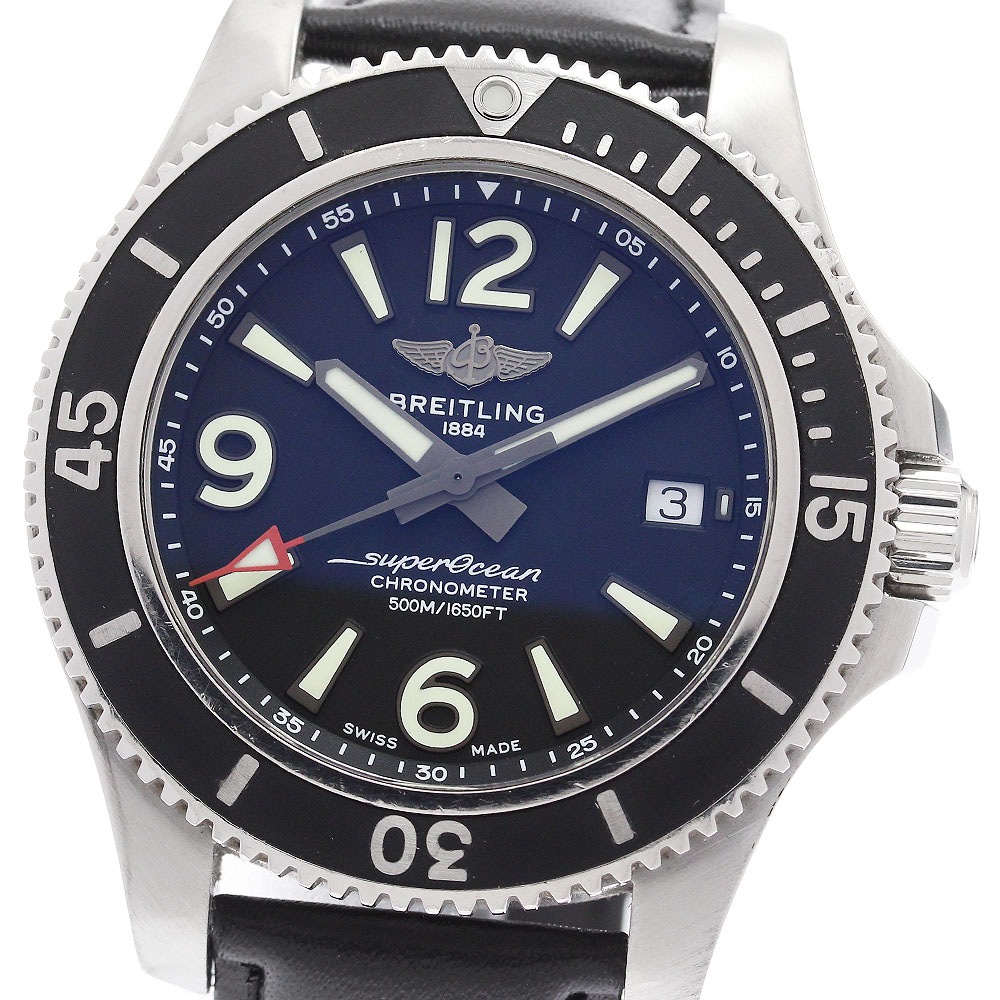ブライトリング BREITLING A17366 スーパーオーシャン 42 デイト 自動巻き メンズ 保証書付き_937908【中古】