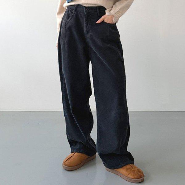 Hスタイル(JN)3060ゴールデン半バンディングバルーンフィット起毛パンツ 冬 女性 コーデュロイ バンディングパンツ 起毛 ワイドパンツ