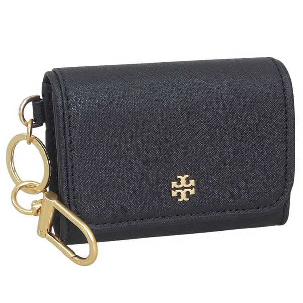 トリーバーチ カードケース レディース レザー ブラック EMERSON FLAP CARD CASE 157146-001 TORY BURCH