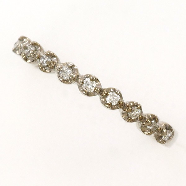 K18 18金 WG ホワイトゴールド リング 指輪 10号 ダイヤ 0.09 ジュエリー 中古