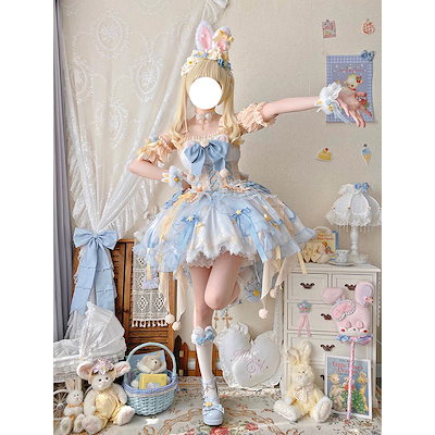 絶対的な信頼 Qoo10] 魔法少女ロリータ黄青ドレスjskウェディ : レディース服 衣装