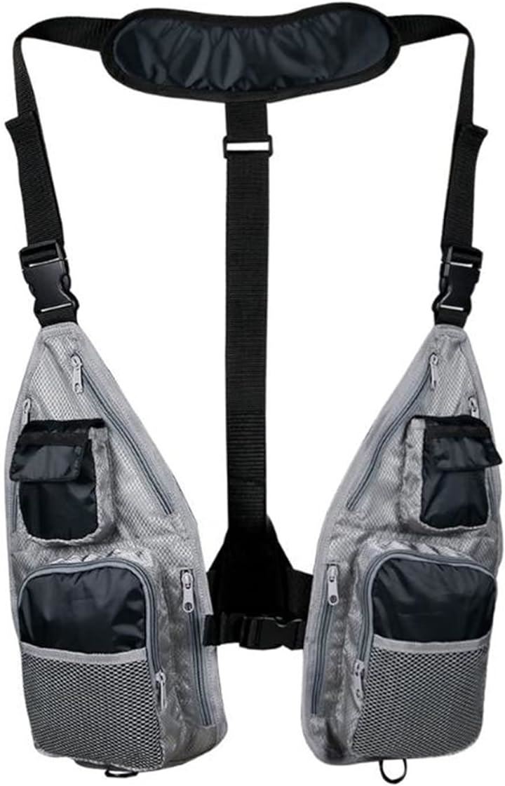 フィッシングベスト 釣り 渓流 軽量 渓流釣り 通気 (ブラック, Free Size)