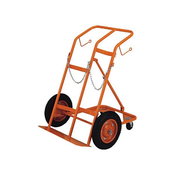 ボンベ台車 四輪安定型 酸素/アセチレンボンベ二本積用 HT-65N 1台 完成品