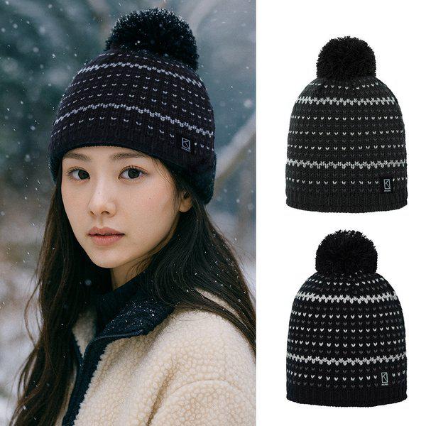 共用冬パターン登山ボンボンニットビーニー帽子 KSC874WC5U