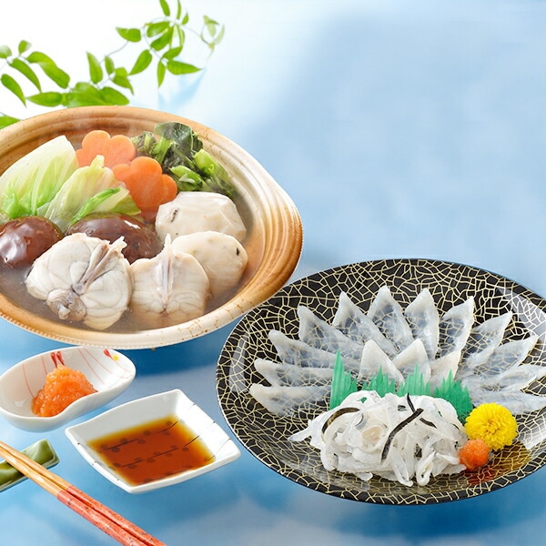 ギフト ふぐ フグ 送料無料 「関とら本店」とらふく刺身＆とらふくちり鍋 個食鍋 セット 冷凍便 2480085『SKT』 詰め合わせ お取り寄せグルメ セット 誕生日 お祝い 内祝い【内祝い ギ