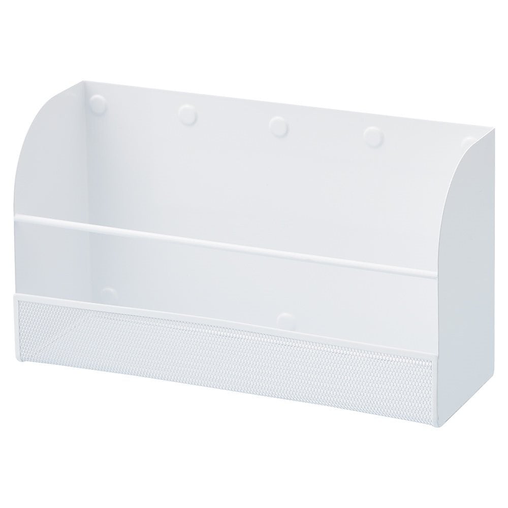 （まとめ買い）マグネットラック 収納 スチール面貼り付け L 横型 白 A-7452-0 [x3]