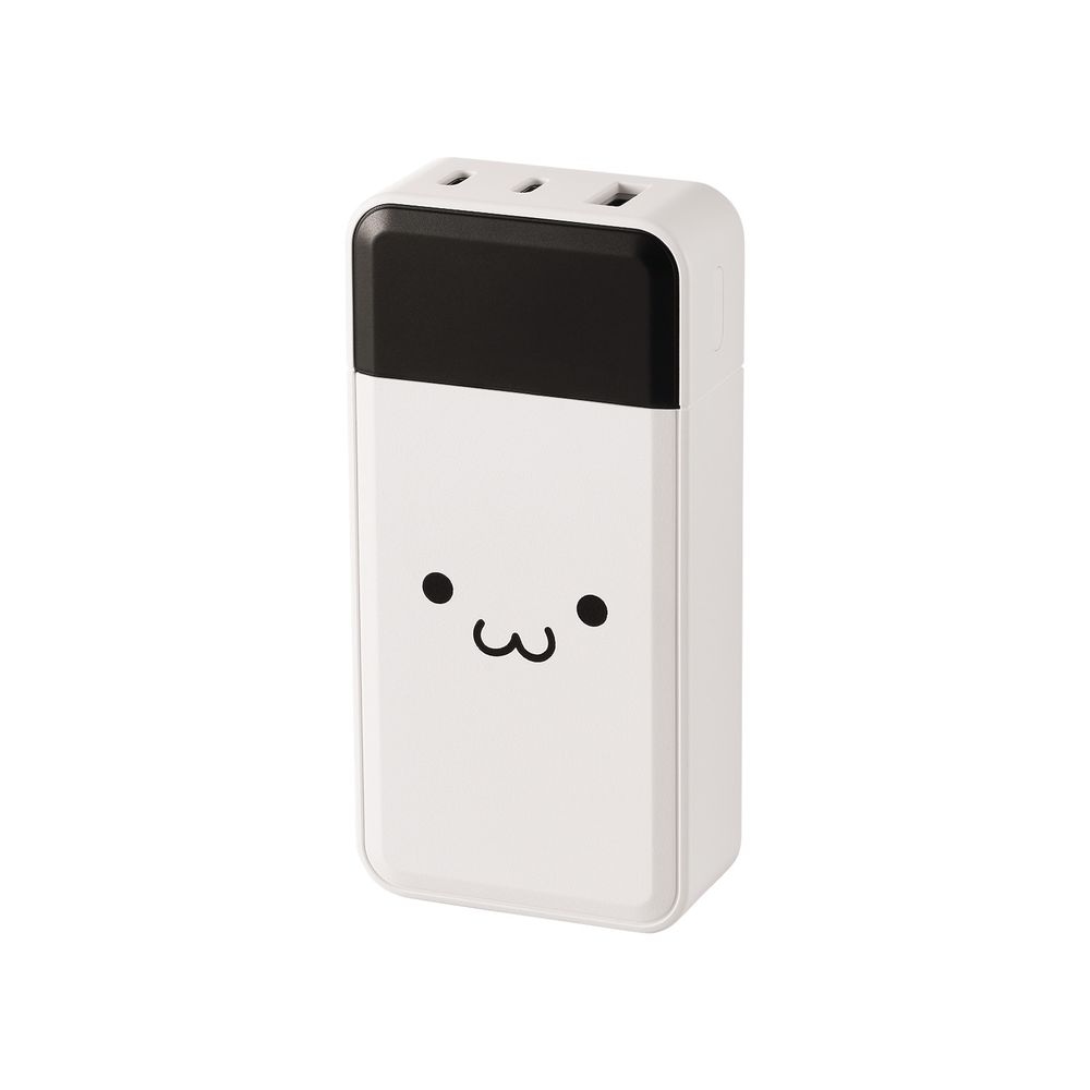 エレコム DE-C51L-10000WF モバイルバッテリー 10000mAh 大容量 PD 30W 入出力( USB Type-C ×2) 出力( USB-A ×1) LED残量表示（しろちゃん(ホ