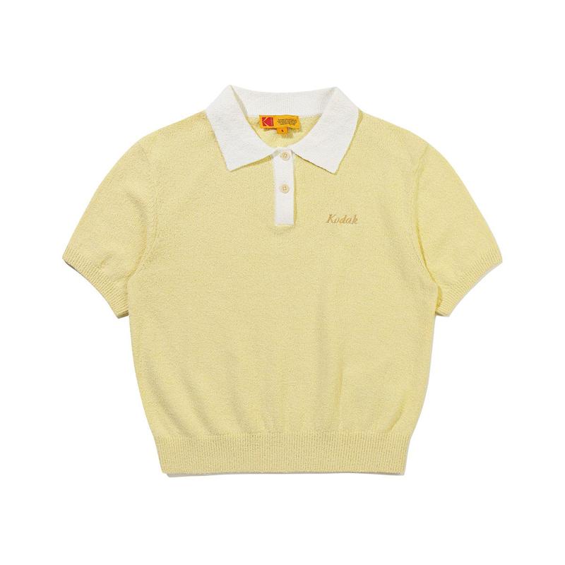 [公式]カラー配色ブークレ半袖ニット ウーマン YELLOW