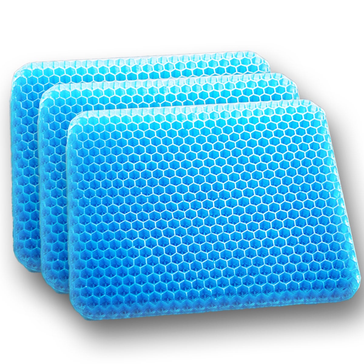 ゲルクッション 3枚セット ハニカム 体圧分散 ジェルクッション 衝撃吸収 第三世代 カバー付き 座布団 座椅子 運転 無重力 最新モデル 骨盤 低反発 2020 極厚 痔