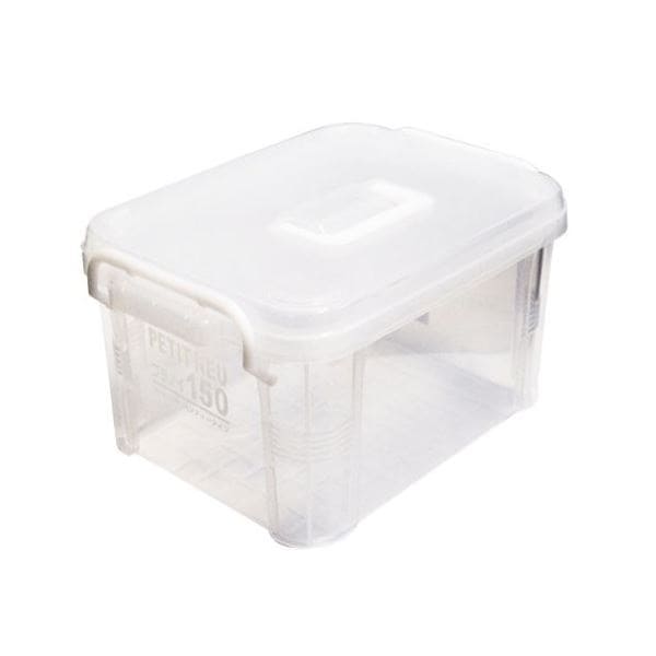 （まとめ）不動技研 プチノイ150ハンドル付 クリア F2232H （収納 積み重ね ケース） 18個セット