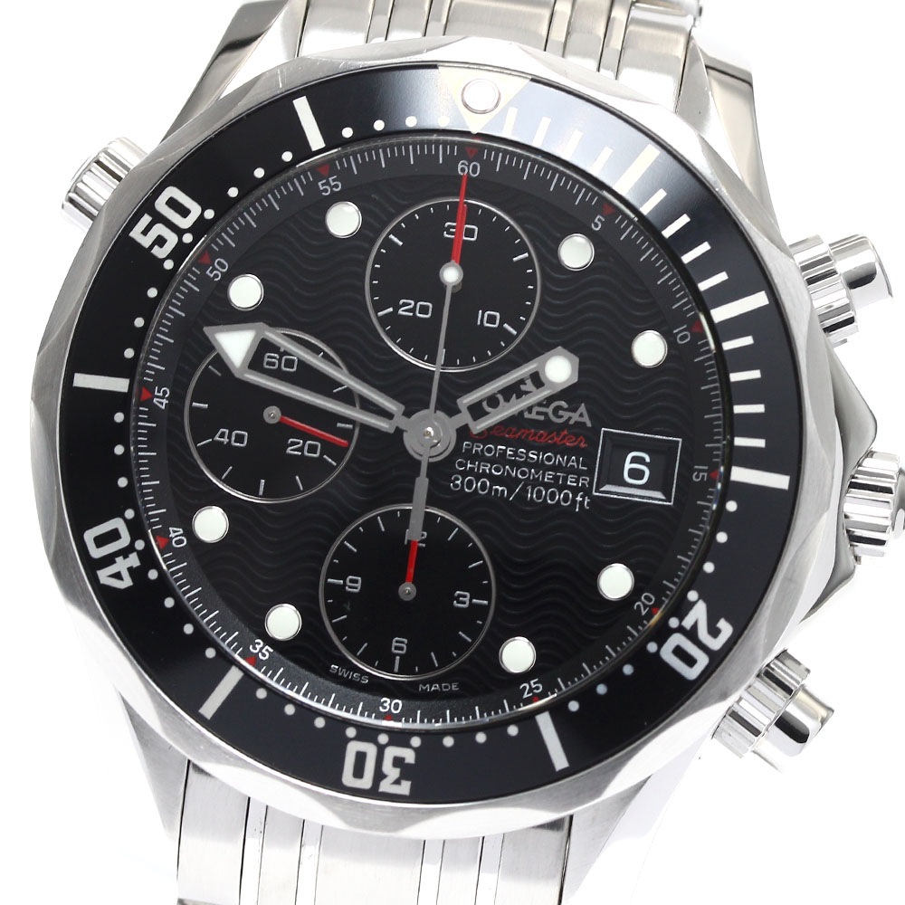 オメガ OMEGA 213.30.42.40.01.001 シーマスター プロダイバーズ 300M デイト クロノグラフ 自動巻き メンズ 美品 保証書付き_893502【中古】 214,100円