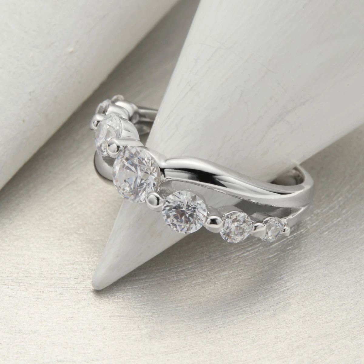 リング レディース シルバー925 スーパーキュービックジルコニア メッセージ 刻印 キラキラ