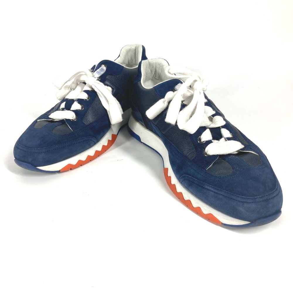 スニーカー ロゴ トレイル 靴 シューズ レザー/スエード ネイビー