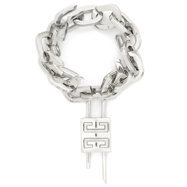 ジバンシィ GIVENCHY ブレスレット Gリンク パドロック メタル シルバー 鍵モチーフ 【中古】