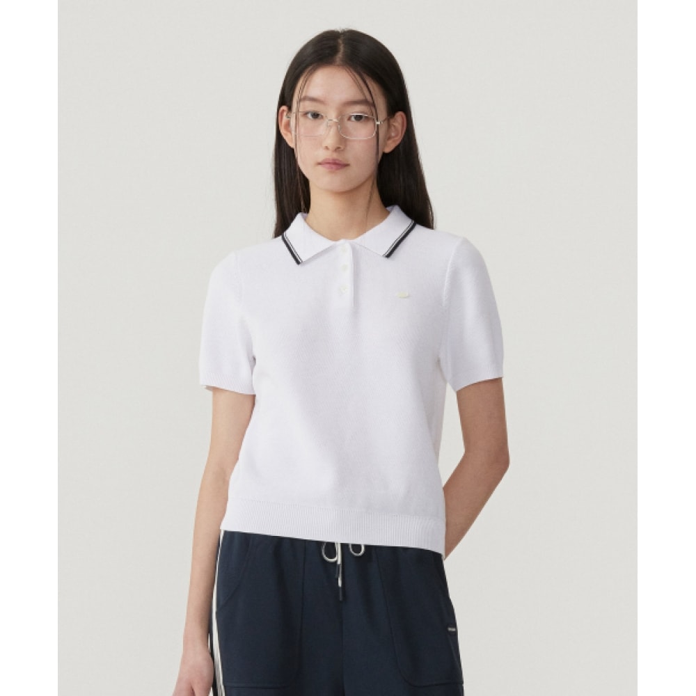 COVERNAT WOMAN カラー ハーフ ニット White