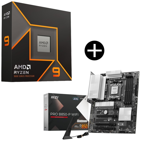 Ryzen 9 9900X W/O Cooler WOF (12C/24T4.4GHz120W) CPU + MSI PRO B850-P WIFI ATXマザーボード セット