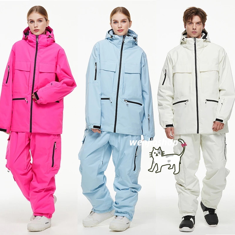 スノーボードウェア 2024 2025 上下セット メンズ レディース ジャケット アウター パンツ ズボン セットアップ ウィンタースポーツ 韓国風 防水 スノー スキーウェア スノボウェア