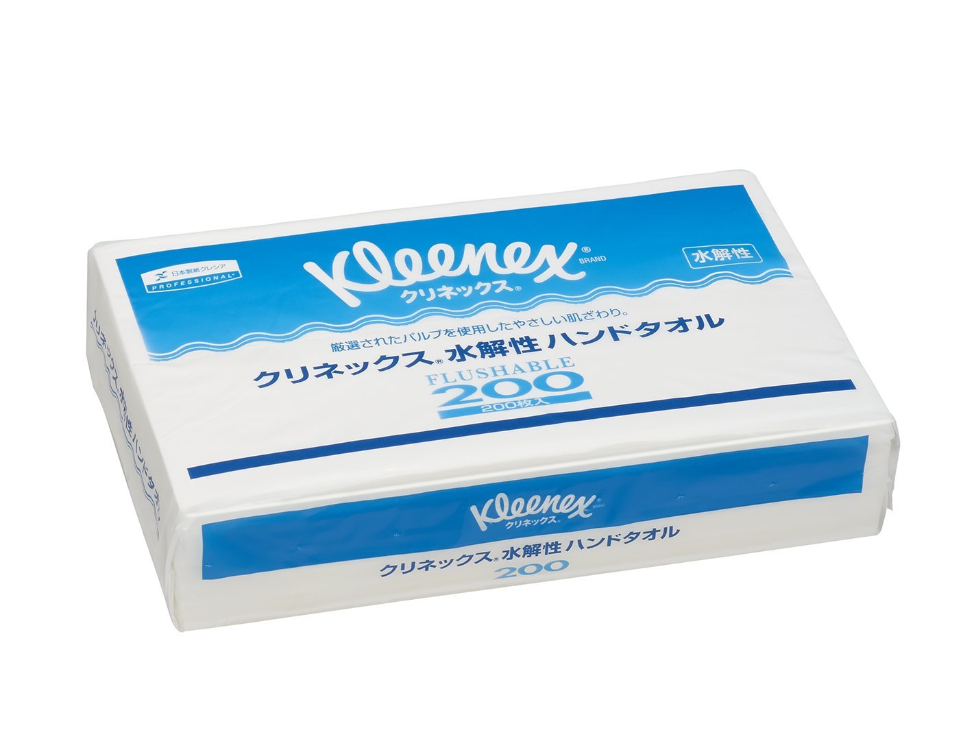 ケース販売 クレシア クリネックス 水解性 ハンドタオル 中判 200枚/パック ×35パック入 トイレに流せる・業務用対応 36400