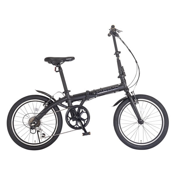 フォルクスワーゲン 折りたたみ自転車 20インチ VW-FDB206ALBK マットブラック 67375 6段変速 メーカー直送