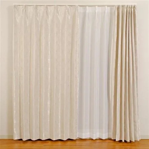 [150×178]カーテン フロスト アイボリー1枚入 遮光性あり 形状記憶加工 ウォッシャブル