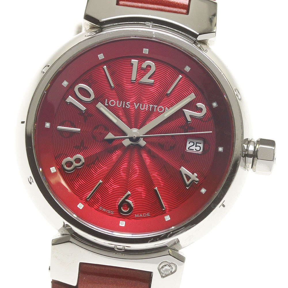 ルイ・ヴィトン LOUIS VUITTON Q121T タンブール デイト クォーツ レディース 箱・保証書付き_841555【中古】