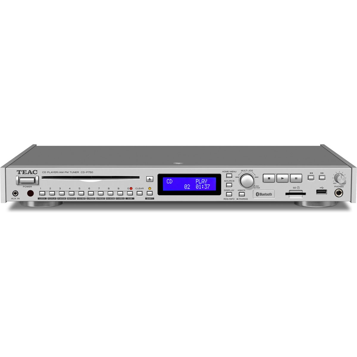 ティアック CD-P750 マルチ機能CDプレーヤー・AM/FM (シルバー) CDP750