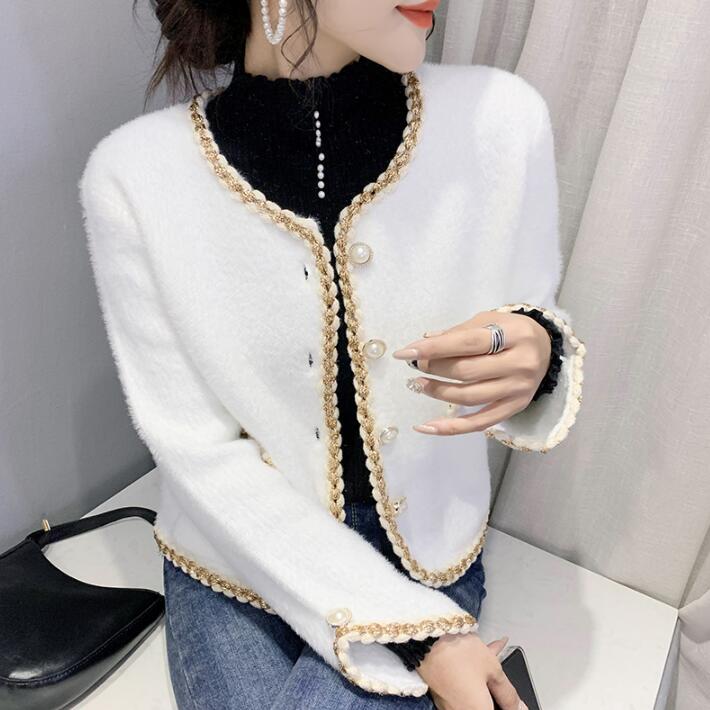 ジャケット レディース　カーディガン ふわふわ モヘア　ツイード　アウター　ニット　ショートジャケット　フォーマル 入学式 卒業式 入園式 フェミニン 春　秋　ブラック　ホワイト