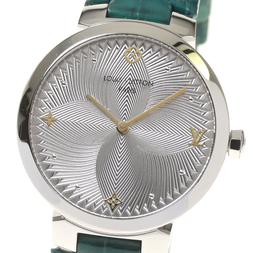 ルイヴィトン LOUIS VUITTON QA015 タンブール スリム クォーツ レディース 箱保証書付き_816255【中古】