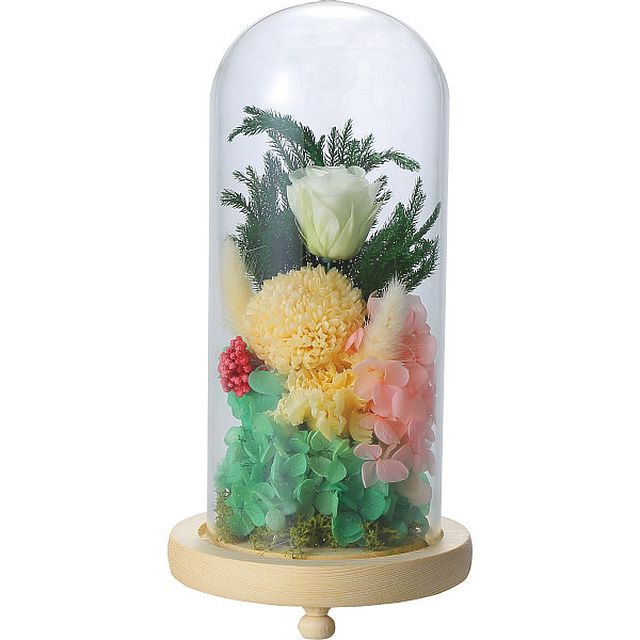 お供えガラスドームアレンジメント 羽衣