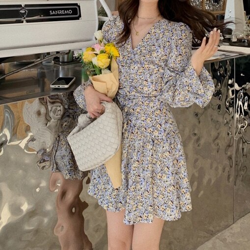 レトロ風 ワンピース 長袖 春 夏 きれいめ カジュアル かわいい フォーマル aライン Aライン フレア ワンピドレス ミニ ミニ丈 ショート ショート丈 膝上 ぽわん袖 ボリューム袖 ボリュームス