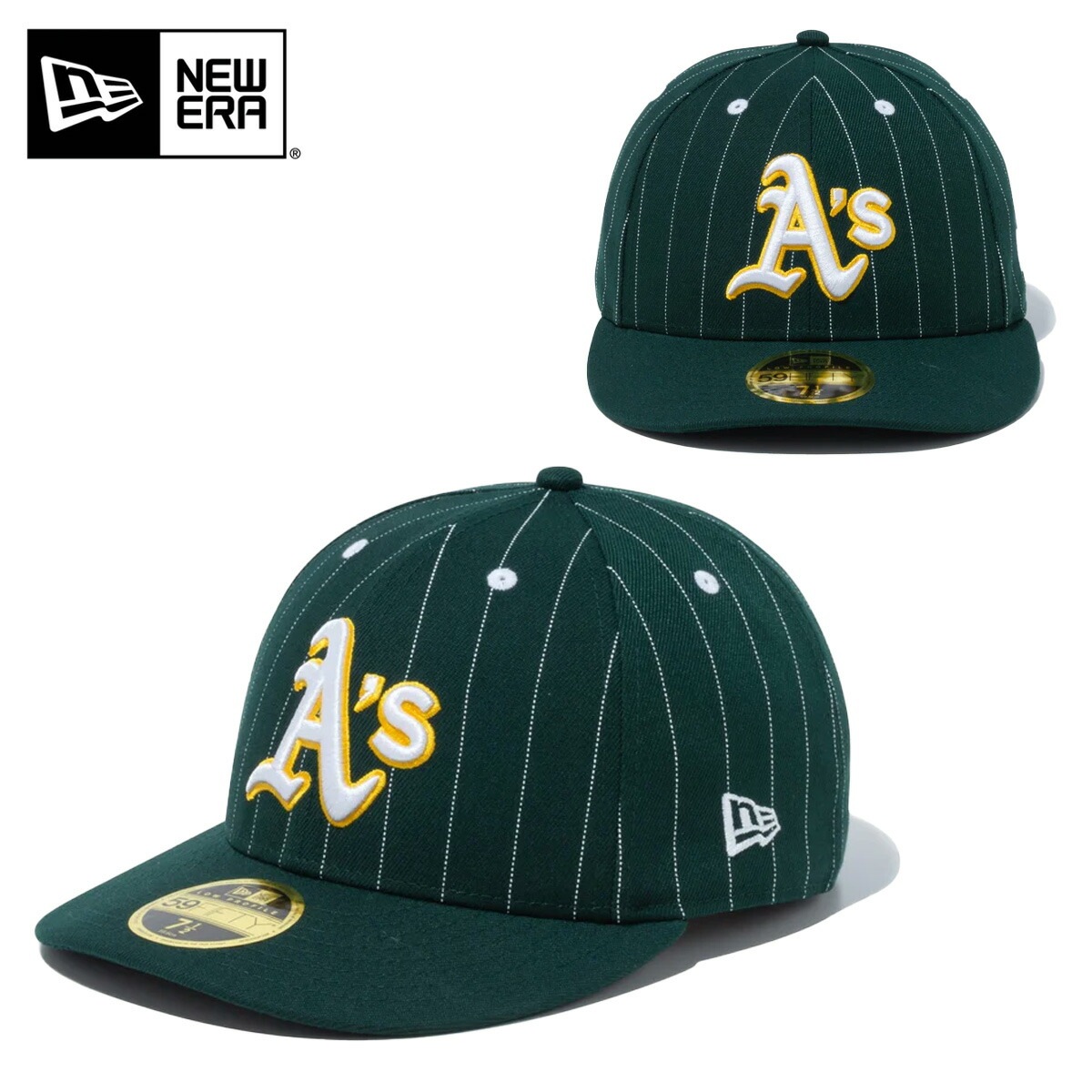 キャップ 帽子 LP 59FIFTY MLB Pinstripe オークランドアスレチックス ダークグリーン ロープロファイル ピンストライプ ユニセックス 5950 As ストリート