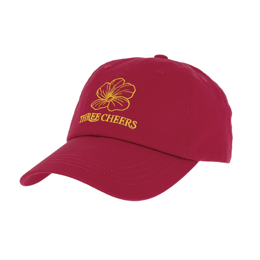 THREECHEERS FLOWER LOGO BALLCAP RED