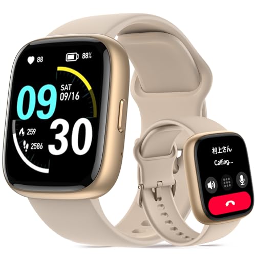 【2024新型・通話機能付き】 スマートウォッチ iPhone対応&アンドロイド対応 Bluetooth 5.3 Alexa音声 1.83インチ大画面 メッセージ着信通知 100種類運動モード 睡眠健