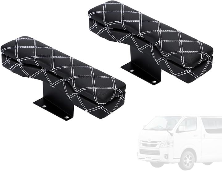 互換品 ハイエース 200系 ドアアームレスト ステッチ スーパーGL ワゴン用(白ステッチ)