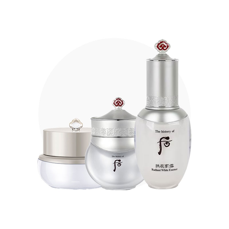 【フー史】コンジンヒャンソルラディアントホワイトモイスチャークリーム60mL/アンプル1.8mL×16ea/エッセンス45mL/アルティメットコレクト20mL