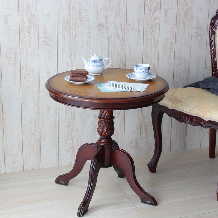 テーブル 丸型・円形 60cm おしゃれ アンティーク調テーブル