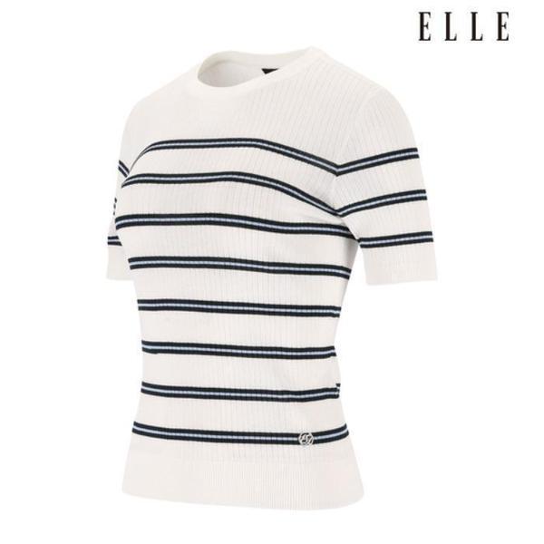 ゴルフセーブゾーン01 女性 ストライプ ラウンドセーター 6L43302 101 (45807600)