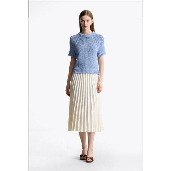 T22F1WSC071WT1 ツイルプリーツミディスカート