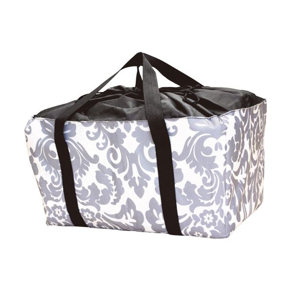 （まとめ）オカザキ 保冷保温ショッピングバッグ アラベスク柄 1個 [x10セット]