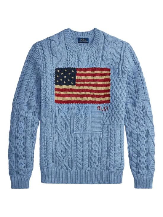 POLO RALPH LAUREN Men Sweater 710 B13 888 001 LIGHT BLUE COMBO